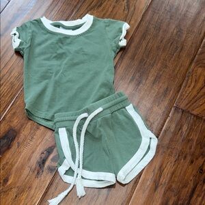 Green and White Toddler Set